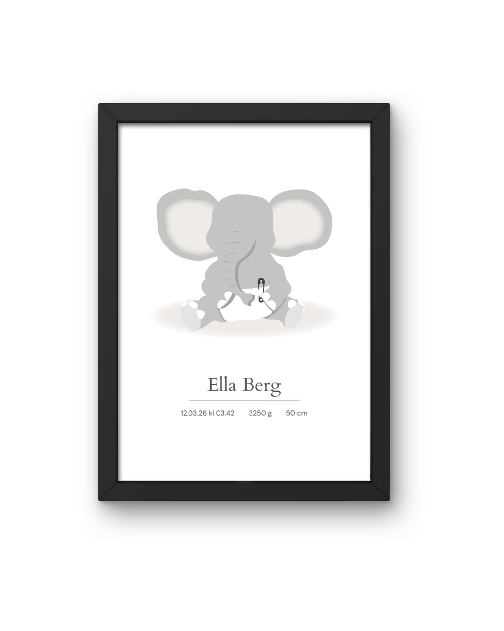 Fødselsplakat Elefant