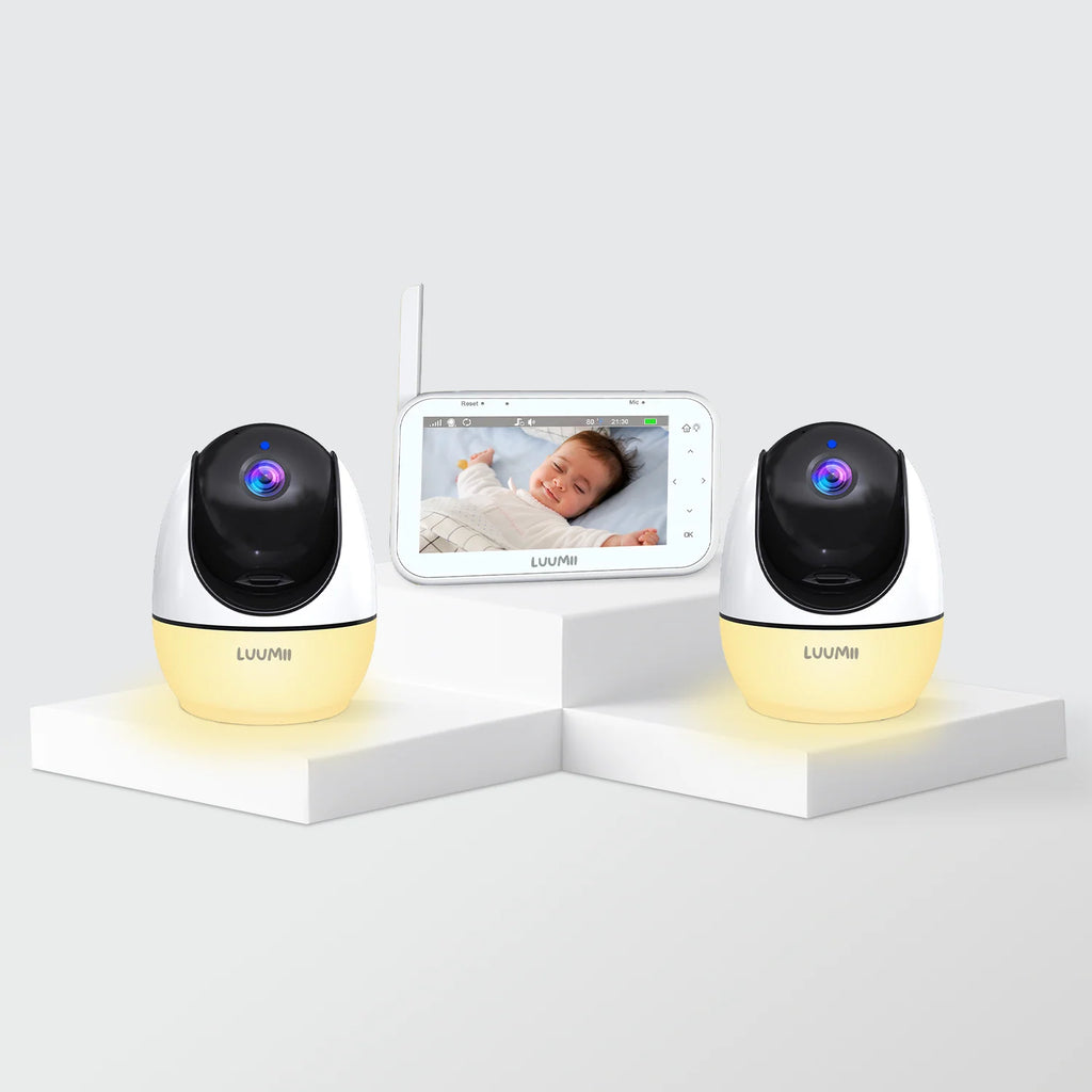 Babycall med to kameraer og nattlys + dobbel babymonitor