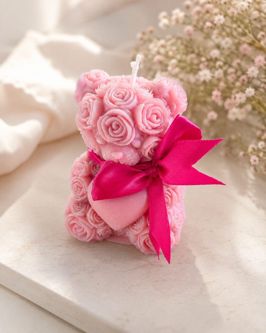 Lyssett – Bamse & bukett i rosa